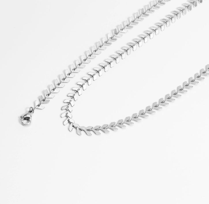 Chevron Link Necklace | 6MM | 18K Gold PVD or Steel | 316L Stainless Steel