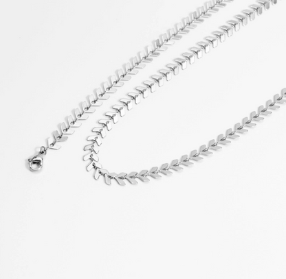 Chevron Link Necklace | 6MM | 18K Gold PVD or Steel | 316L Stainless Steel