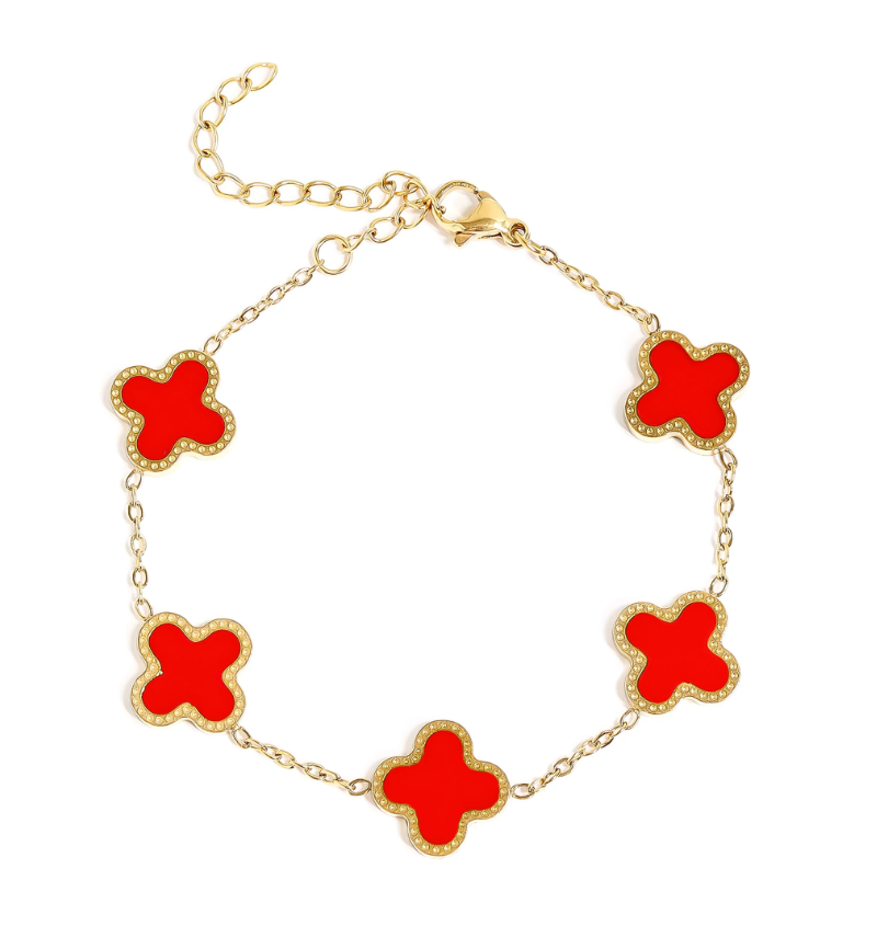 Clover Charm Bracelet | 13MM | 18K Gold PVD | 316L Stainless Steel