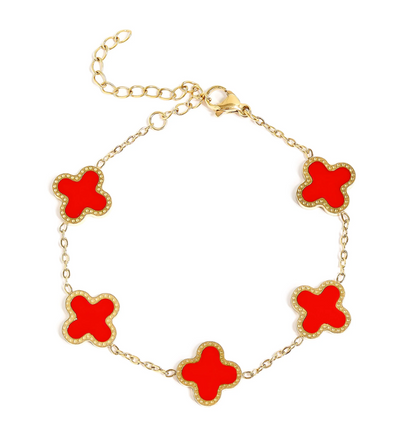 Clover Charm Bracelet | 13MM | 18K Gold PVD | 316L Stainless Steel