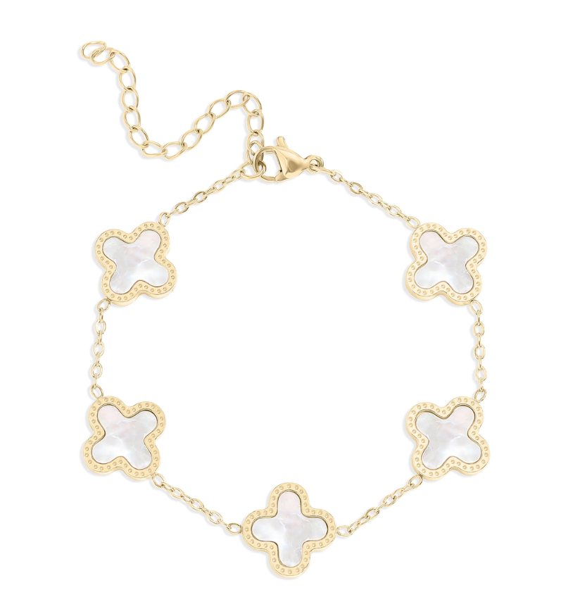Clover Charm Bracelet | 13MM | 18K Gold PVD | 316L Stainless Steel