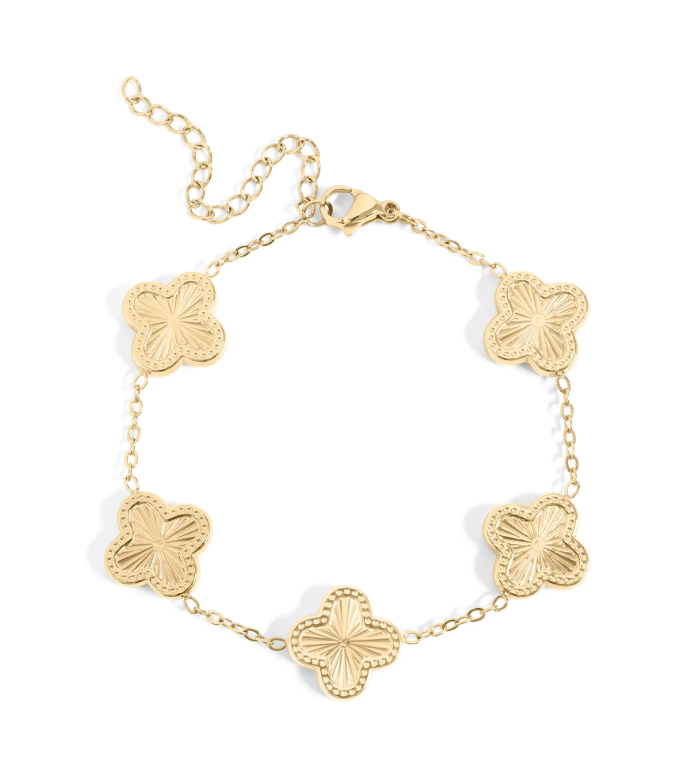 Clover Charm Bracelet | 13MM | 18K Gold PVD | 316L Stainless Steel