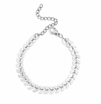 Chevron Link Bracelet / Anklet | 6MM | 18K Gold PVD or Steel | 316L Stainless Steel