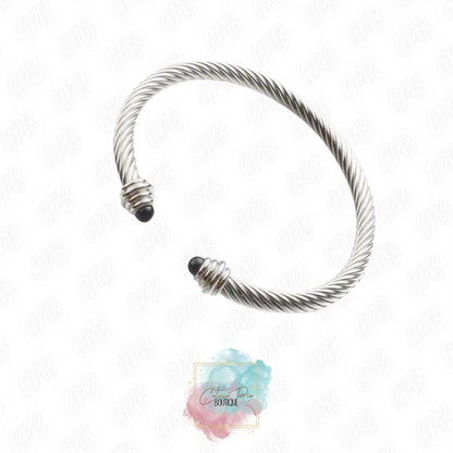 STAINLESS JEWELRY - Cable Twist Cuff Bracelet - Titanium Steel Plated