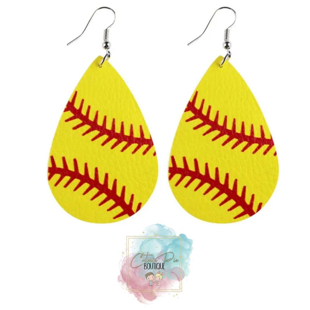 Softball Earrings - Costume