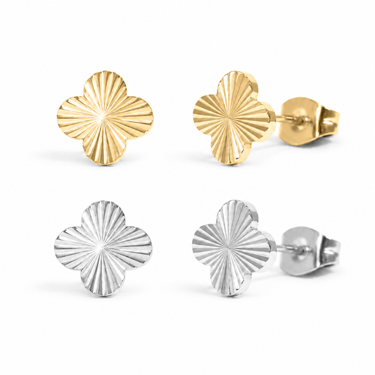 Clover Starburst Earring | 18K Gold PVD or Steel | 316L Stainless Steel