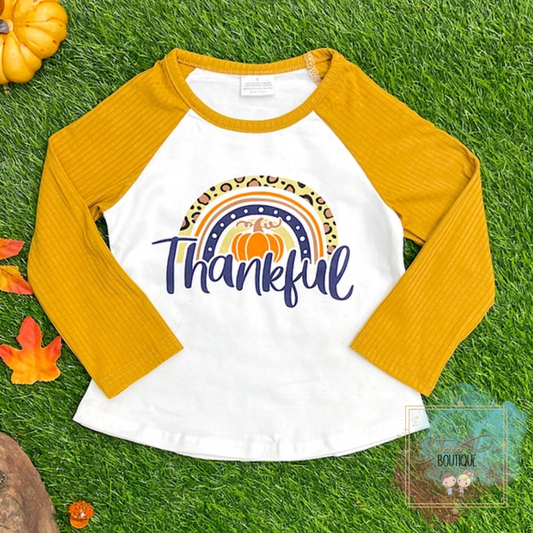 Thankful Long Sleeve Tee - Top - Fall / Thanksgiving - T-shirt
