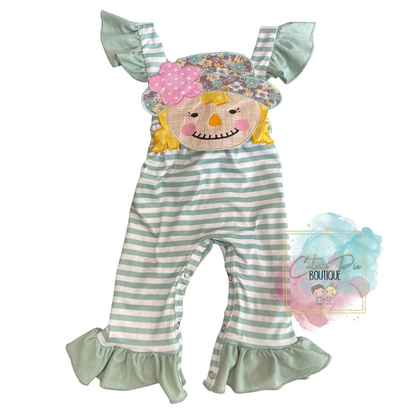 Scarecrow Applique Romper - Fall Outfit