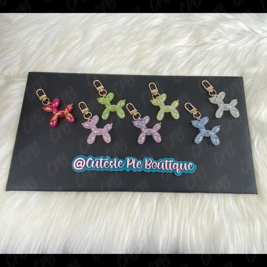 Bag Charm / Keychain - IRIDESCENT Balloon Dog / Puppy