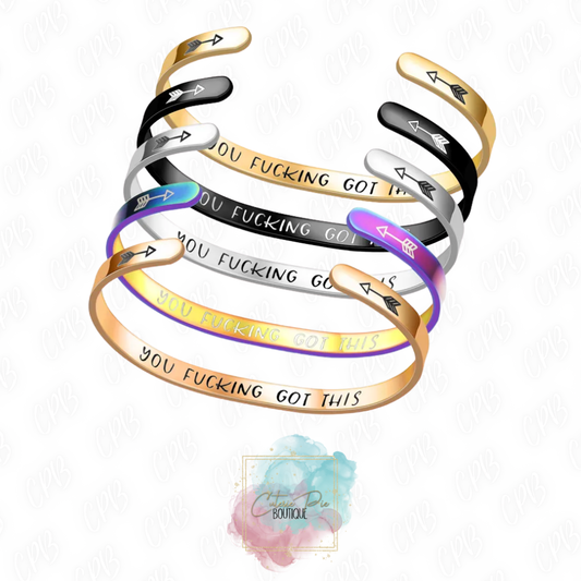 STAINLESS JEWELRY - Motivational Cuff Bracelet