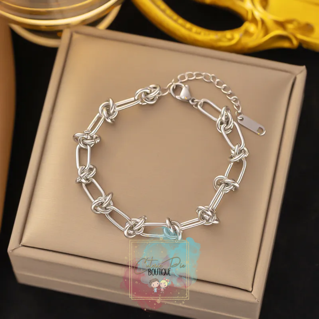 Barbed Link Necklace, Bracelet or SET - Stainless Steel Plated