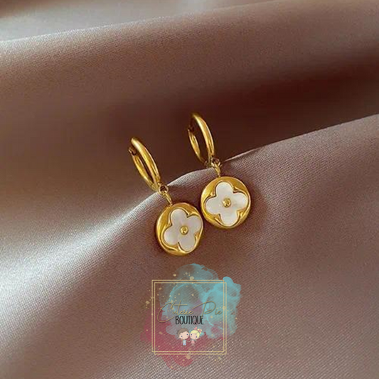 GOLD Flower Blossom Earring - Titanium Steel Plated