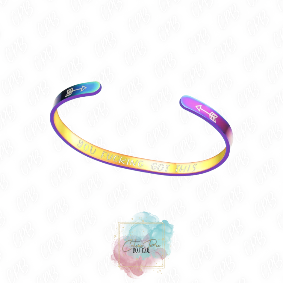 STAINLESS JEWELRY - Motivational Cuff Bracelet