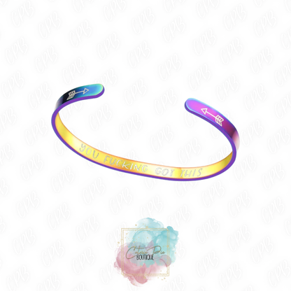 STAINLESS JEWELRY - Motivational Cuff Bracelet