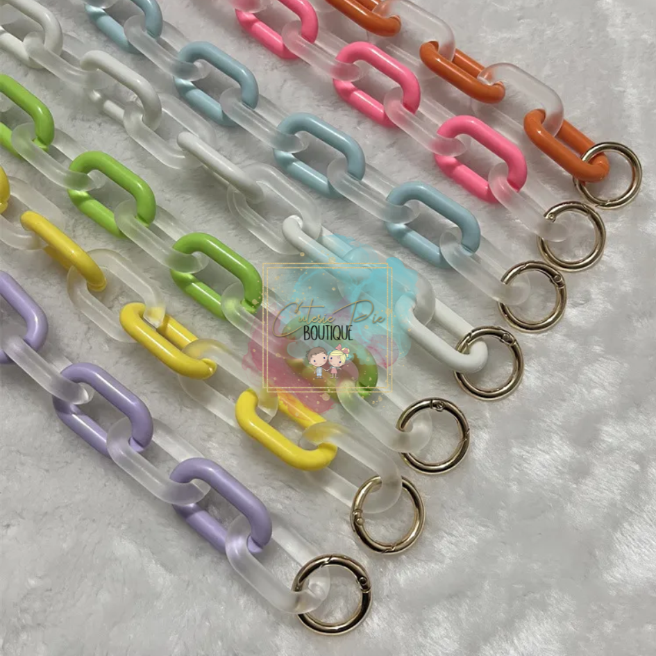 Bag Charm / Purse Chain / Handbag Accessories / Strap - STYLE 3 Clear + Color Links