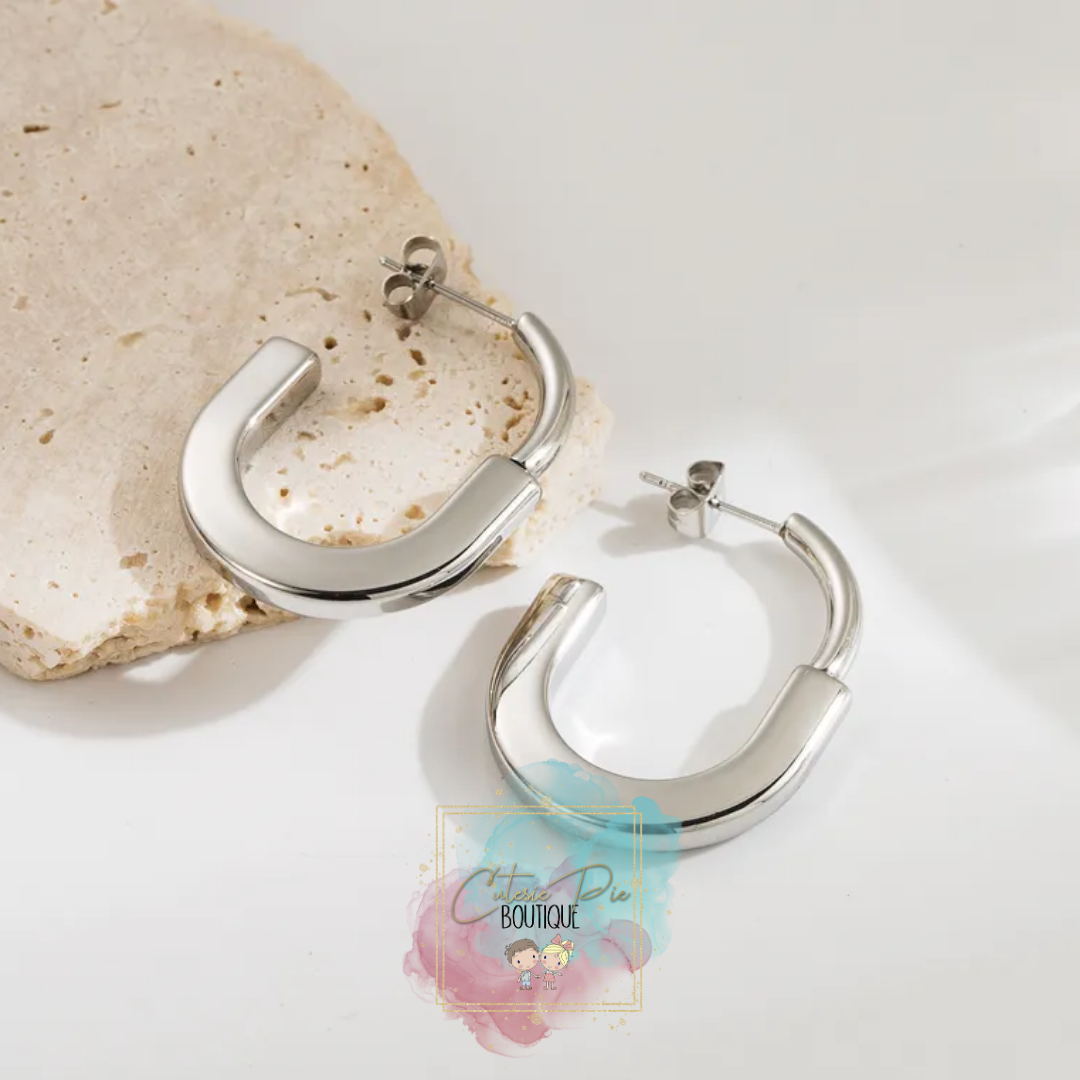 Lock EARRINGS - Stainless Steel Plated