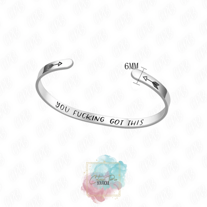 STAINLESS JEWELRY - Motivational Cuff Bracelet
