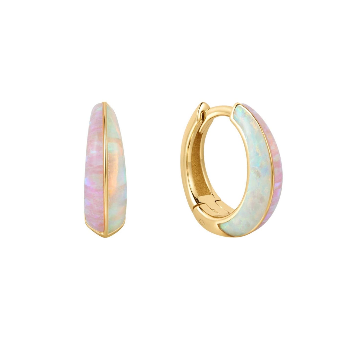 GOLD VERMEIL - EARRINGS - OMBRE OPAL HUGGIE 11MM