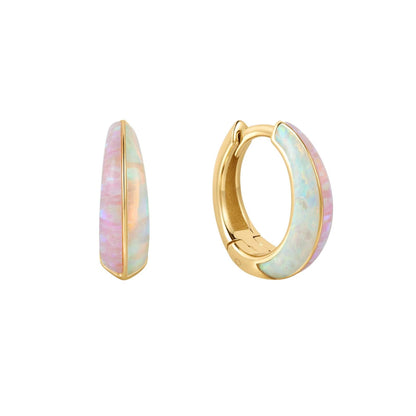 GOLD VERMEIL - EARRINGS - OMBRE OPAL HUGGIE 11MM