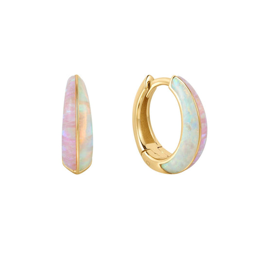 GOLD VERMEIL - EARRINGS - OMBRE OPAL HUGGIE 11MM