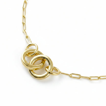 GOLD FILLED - BRACELET - PAPERCLIP ROUND LINK CHARM