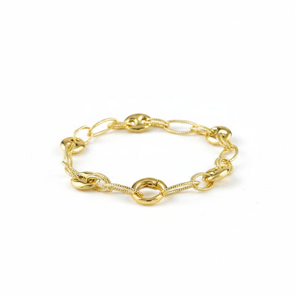 GOLD FILLED - BRACELET - CUTESIE FANCY MIX PUFF MARINER 3MM