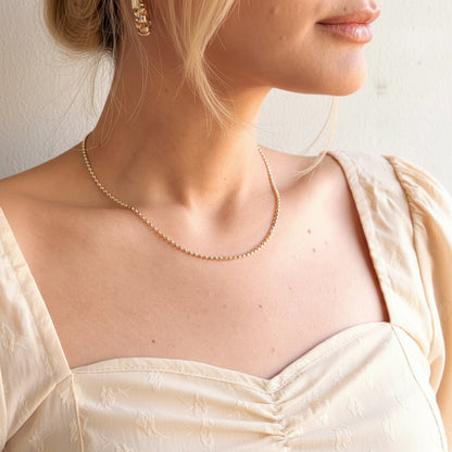 Dots Necklace | 2MM | 18K Gold Filled