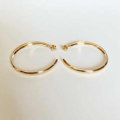 GOLD FILLED - EARRINGS - CUTESIE HOLLOW C-HOOP 50MM