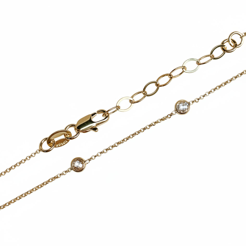GOLD FILLED - BRACELET - CZ STATION BEZEL SET