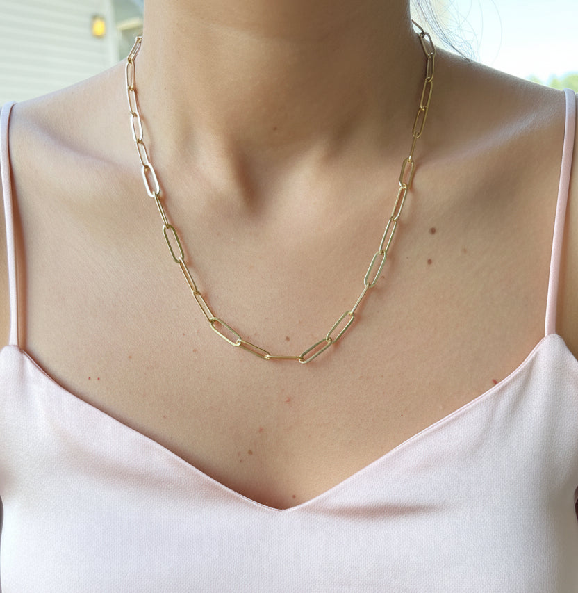 GOLD FILLED - NECKLACE - PAPERCLIP 4.5MM