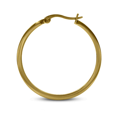 PREMIUM STAINLESS STEEL - EARRINGS - MEDIUM HOOP 42 PAVE 30MM