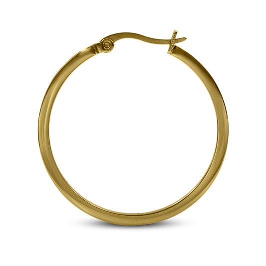 PREMIUM STAINLESS STEEL - EARRINGS - MEDIUM HOOP 42 PAVE 30MM