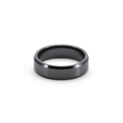 PREMIUM CERAMIC - RING - BLACK BEVELED EDGE 6MM