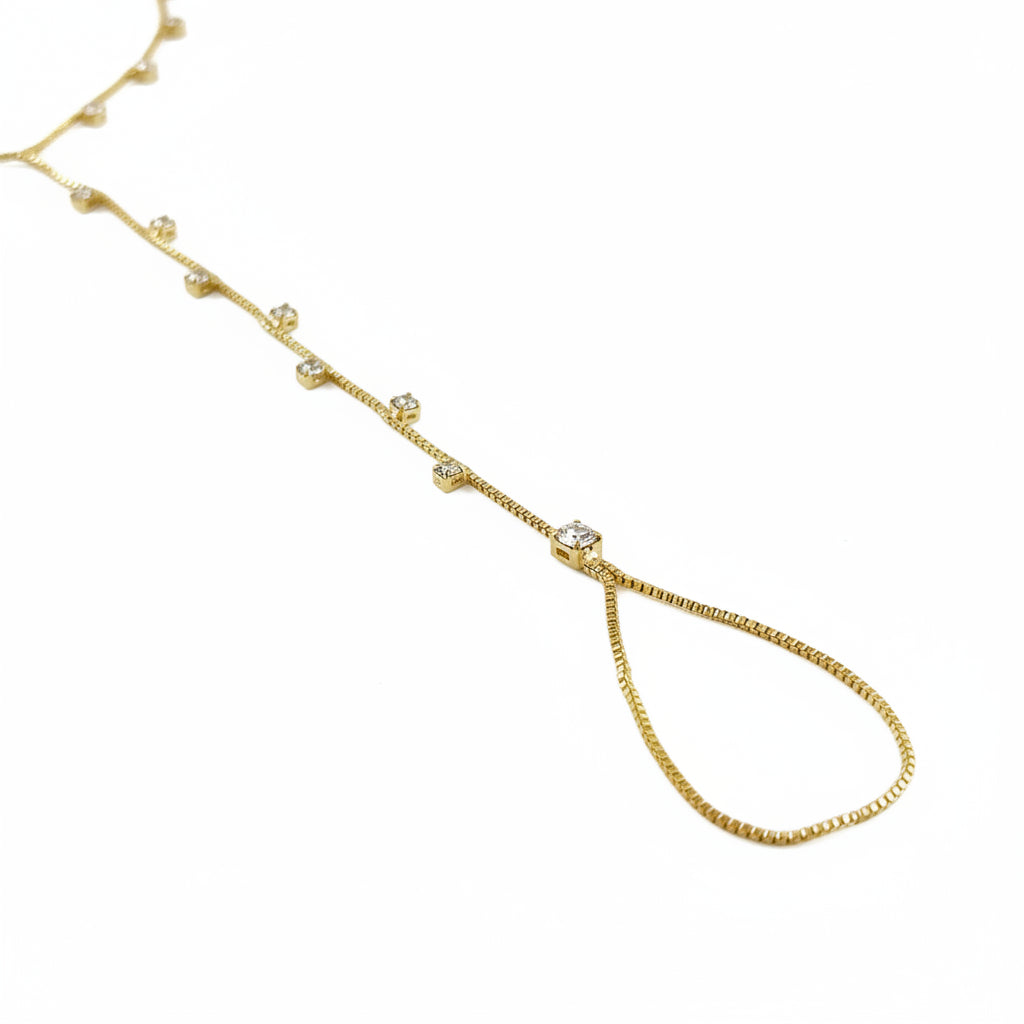 Sparkling CZ Hand Chain | 18K Gold Filled