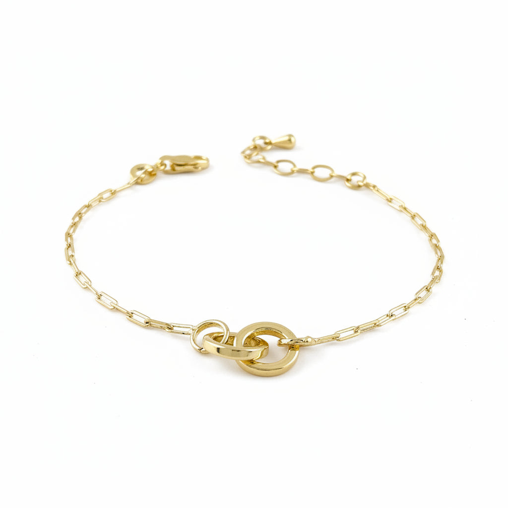 GOLD FILLED - BRACELET - PAPERCLIP ROUND LINK CHARM