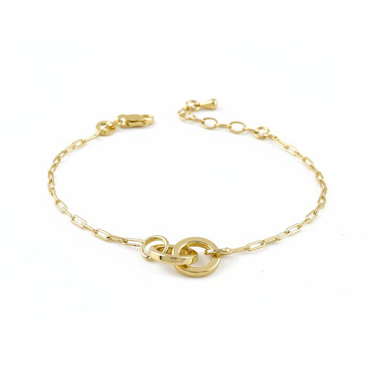 GOLD FILLED - BRACELET - PAPERCLIP ROUND LINK CHARM