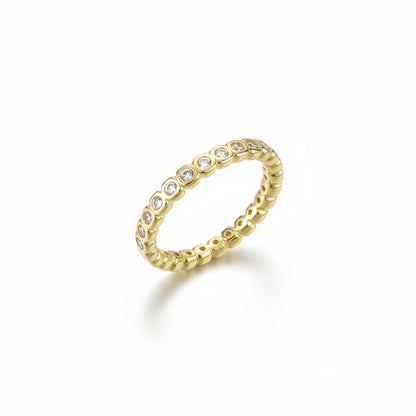CZ Round Bezel Eternity Band | 2.5MM | 18K Gold Filled
