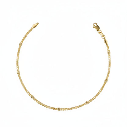 Luna Diamond-Cut Mesh Chain Anklet | 18K Gold Filled
