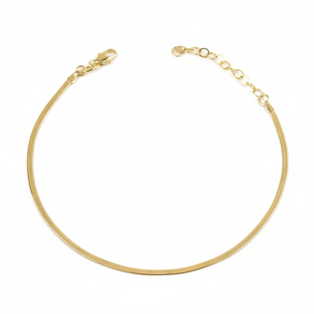 Herringbone Anklet | 2MM | 18K Gold Filled