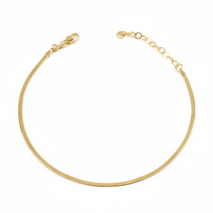 Herringbone Anklet | 2MM | 18K Gold Filled