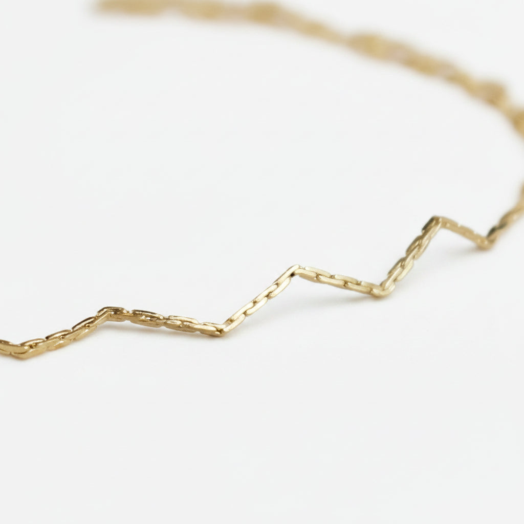 Zig Zag Anklet | 1MM | 18K Gold Filled