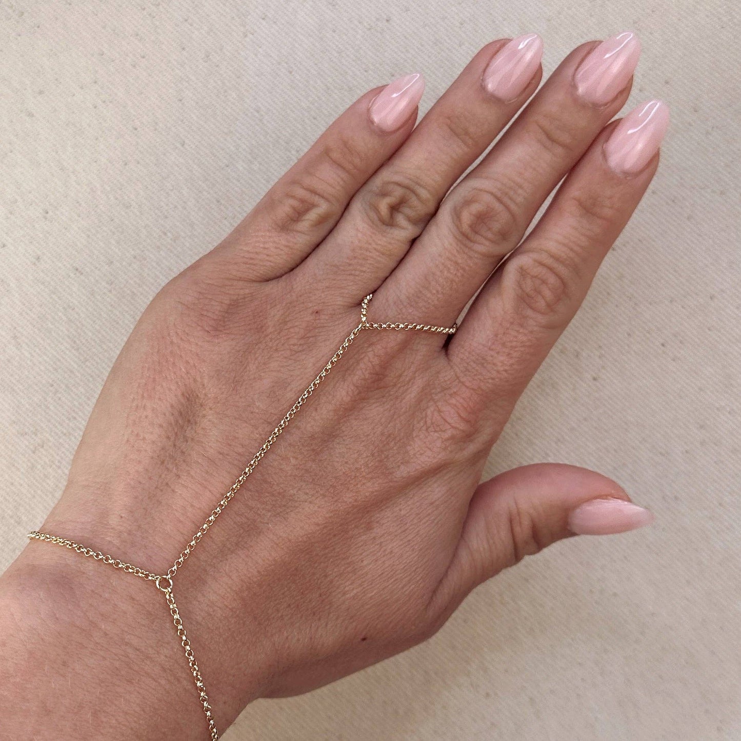 Simple Rolo Link Hand Chain | 18K Gold Filled