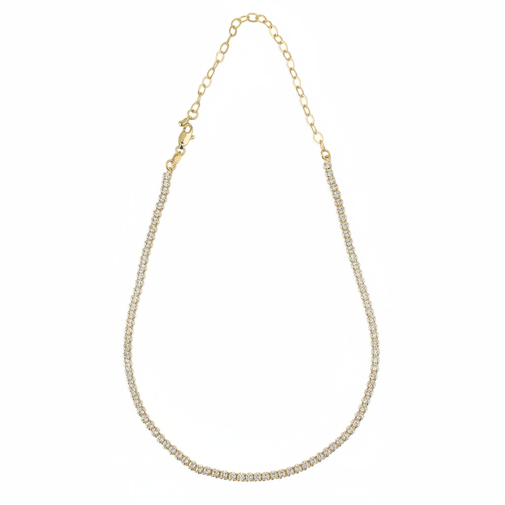 GOLD FILLED - TENNIS NECKLACE - MARQUISE 4MM