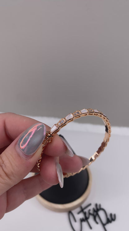 Tapered Scale Bangle | Premium Gold Plated