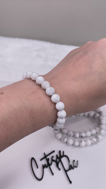 8MM Howlite | Natural Crystal Stretch Bracelet