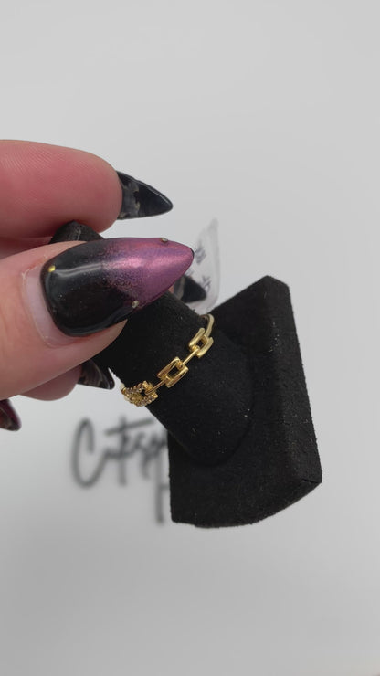 GOLD FILLED - RING - CZ CHAIN LINK