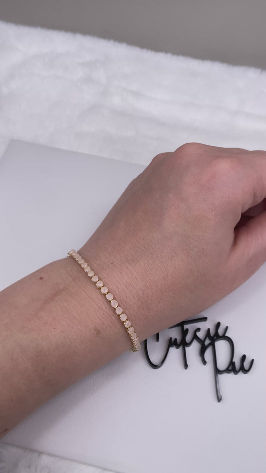 GOLD FILLED - TENNIS BRACELET - CZ PALE PINK 3MM
