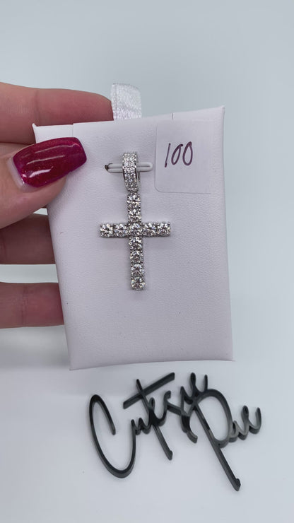 Moissanite Heritage Cross Pendant | Rhodium-Plated Sterling Silver | Certificate Included