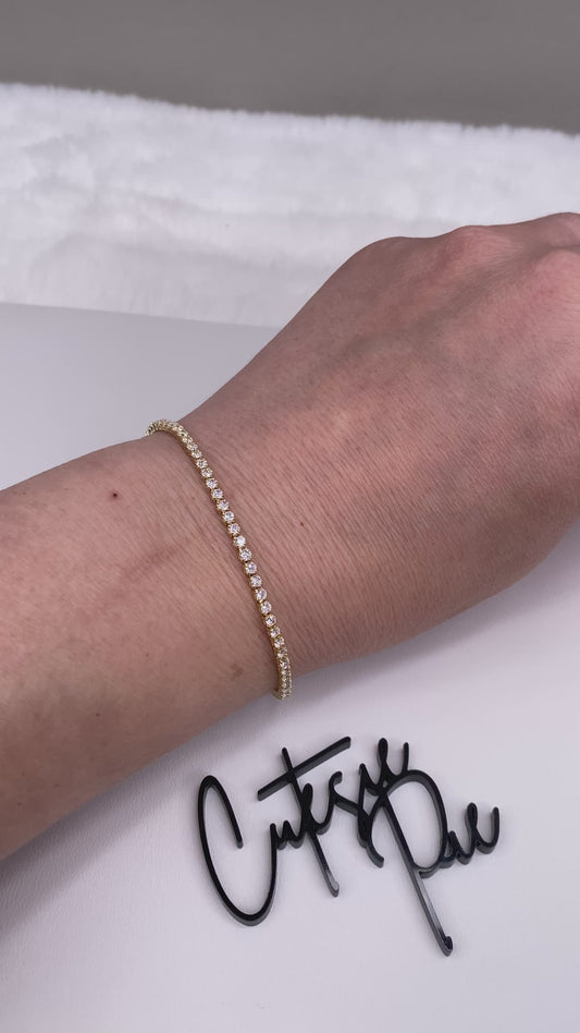 GOLD FILLED - TENNIS BRACELET - CZ ROUND 2MM