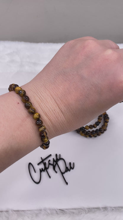 6MM Tiger Eye | Natural Gemstone Stretch Bracelet